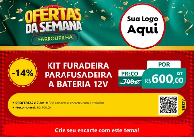 Modelo de Cartaz para Cartaz A4 Horizontal com o tema Ofertas da Semana Farroupilha para Maquinas e Ferramentas