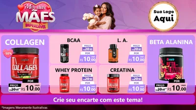 Modelo de TV para TV Horizontal com o tema Mês das Mães Imperdível para Suplementos alimentares