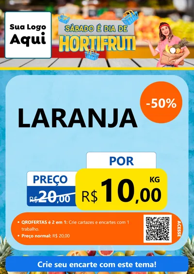 Modelo de Cartaz para Cartaz A4 Vertical com o tema Sábado É Dia de Hortifruti para Hortifrúti