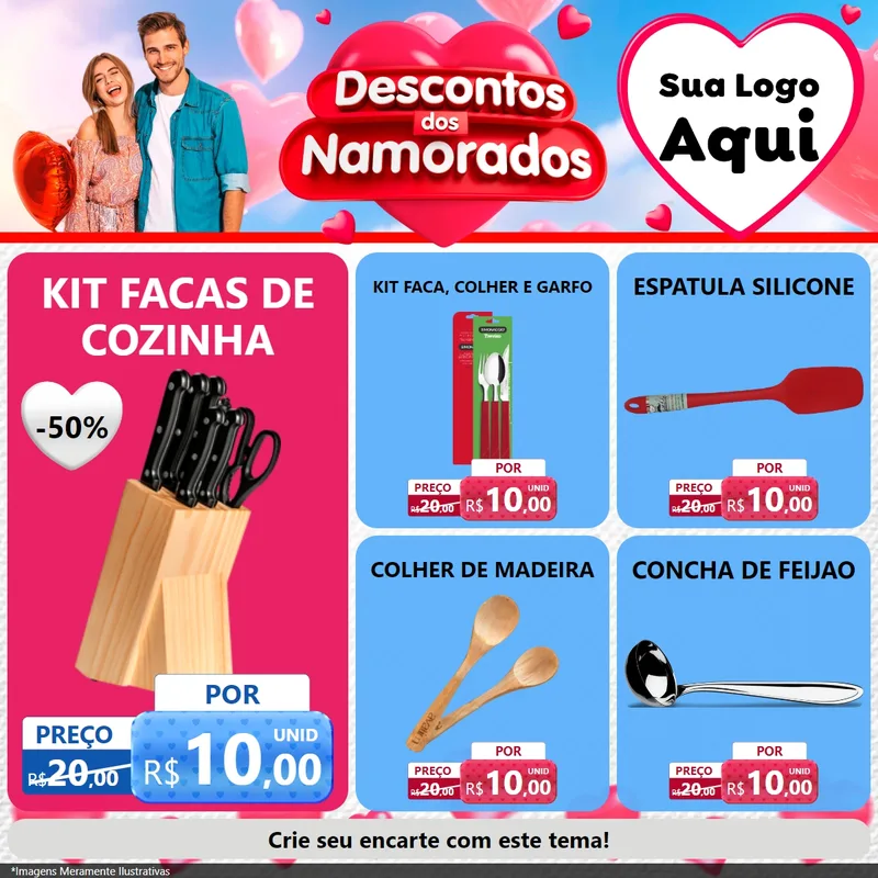 Modelo de Rede Social para Feed Facebook com o tema Descontos dos Namorados para Utilidades Domésticas