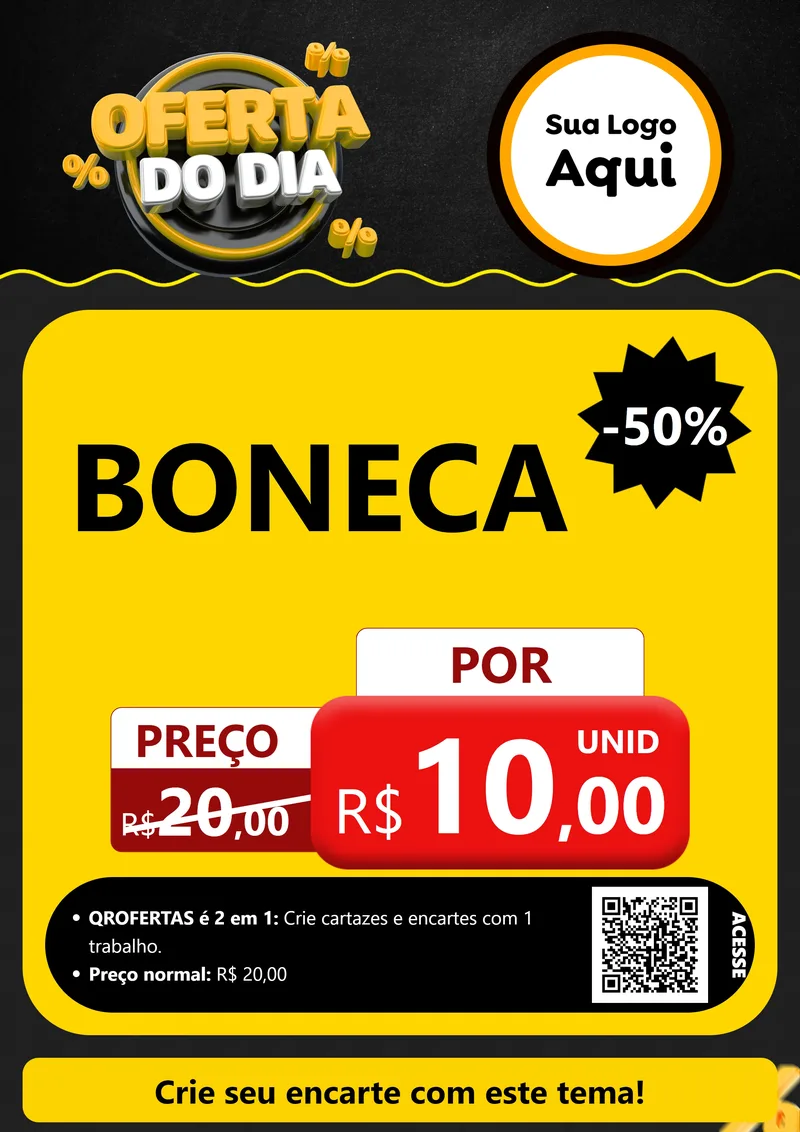 Modelo de Cartaz para Cartaz A4 Vertical com o tema Oferta Do Dia para Brinquedos