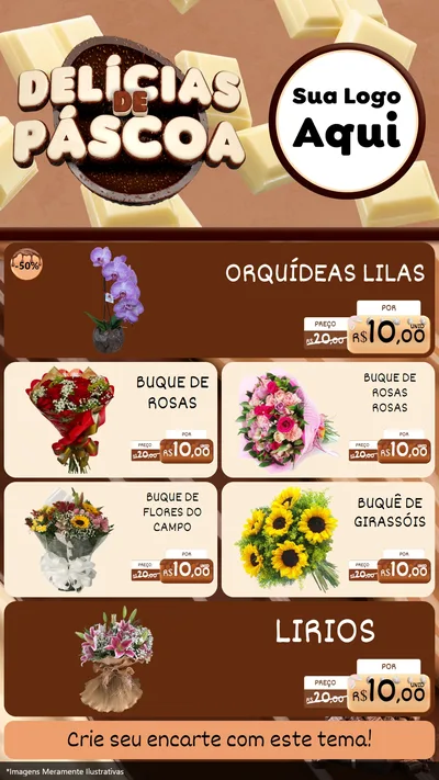 Modelo de TV para TV Vertical com o tema Delícias de Páscoa para Floricultura e jardim