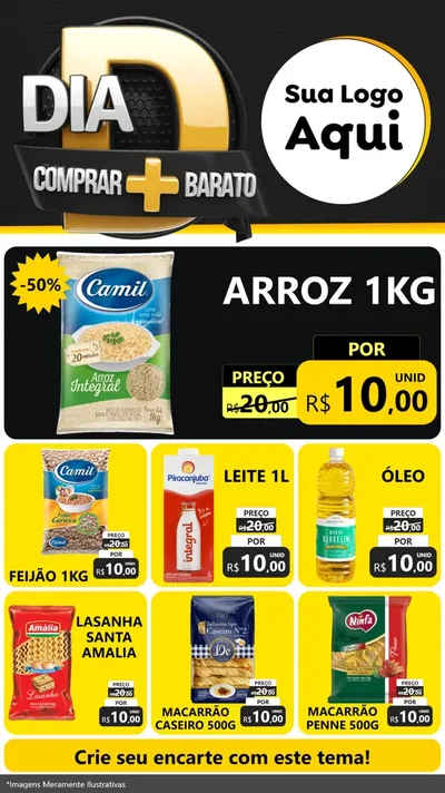 Modelo de Rede Social para Stories com o tema Dia D Mais Economia para Supermercado