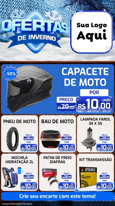 Modelo de Rede Social para Stories com o tema Ofertas de Inverno para Moto peças
