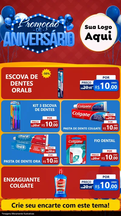Modelo de TV para TV Vertical com o tema Promoção de Aniversário para Higiene Pessoal