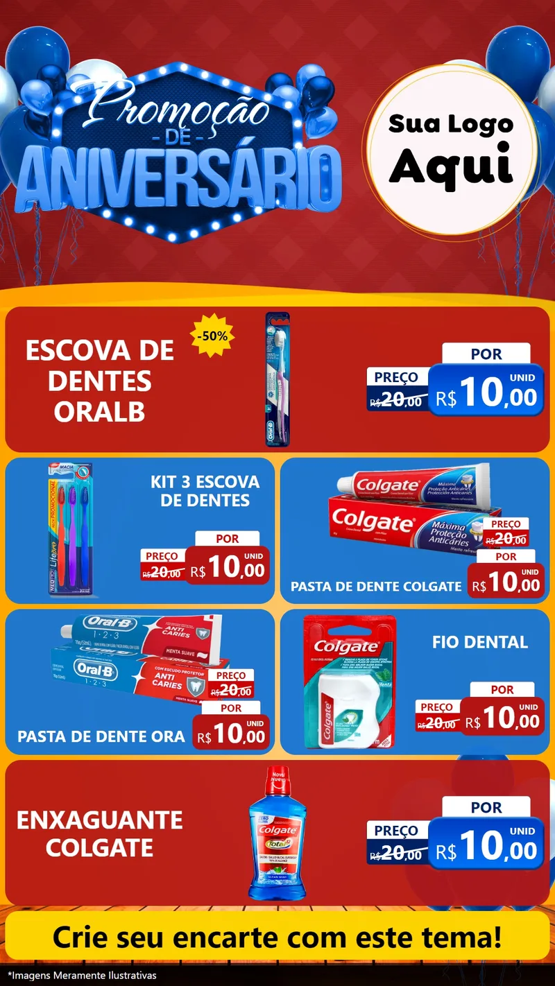 Modelo de TV para TV Vertical com o tema Promoção de Aniversário para Higiene Pessoal