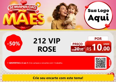 Modelo de Cartaz para Cartaz A4 Horizontal com o tema Semana das Mães para Perfumes