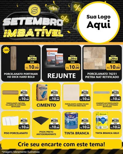 Modelo de Rede Social para Feed Instagram com o tema Setembro Imbatível para Pisos e revestimentos