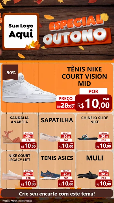 Modelo de Rede Social para Stories com o tema Especial Outono para Calçados