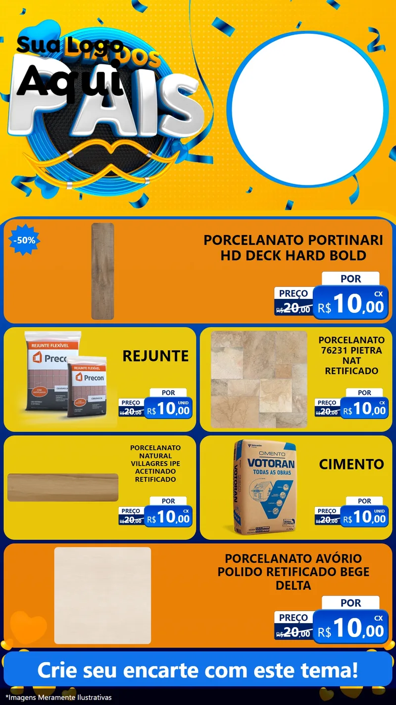 Modelo de TV para TV Vertical com o tema Dia dos Pais para Pisos e revestimentos
