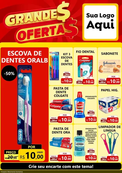 Modelo de Encarte para Encarte A4 Vertical com o tema Grandes Ofertas para Higiene Pessoal