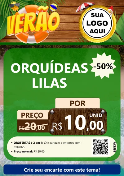Modelo de Cartaz para Cartaz A4 Vertical com o tema Verão para Floricultura e jardim