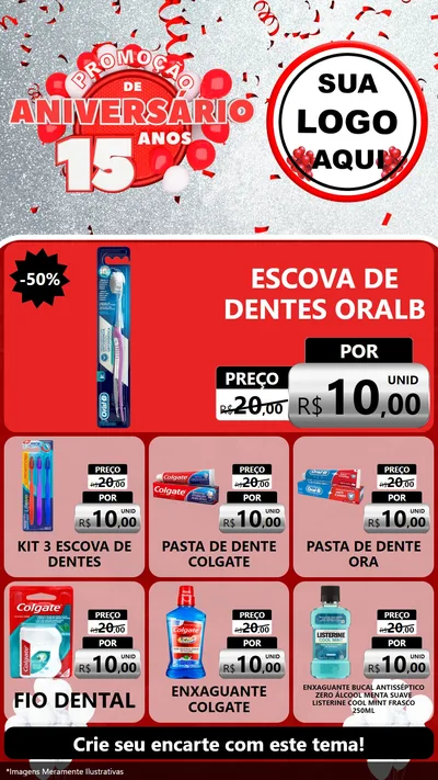 Modelo de Rede Social para Stories com o tema Promoção de Aniversário - 15 Anos para Higiene Pessoal