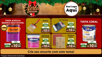 Modelo de TV para TV Horizontal com o tema Ofertas Natalina para Tintas e Ferramentas