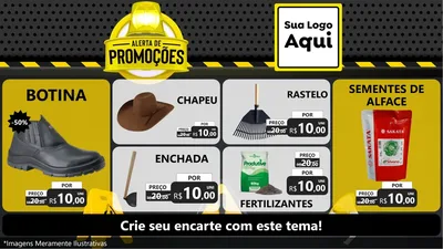 Modelo de TV para TV Horizontal com o tema Alerta de Promoções para Agropecuária