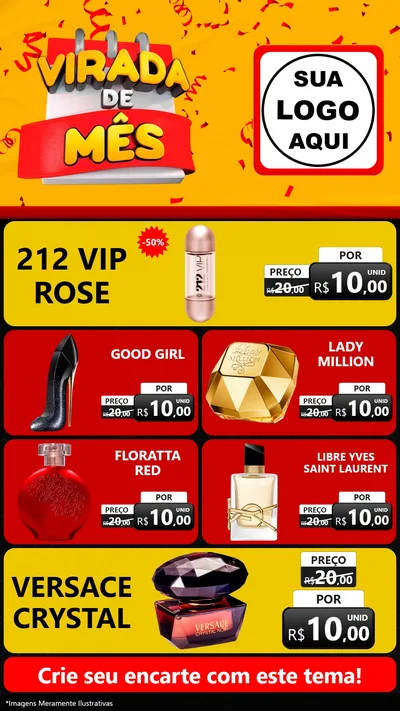 Modelo de TV para TV Vertical com o tema Virada de Mês para Perfumes