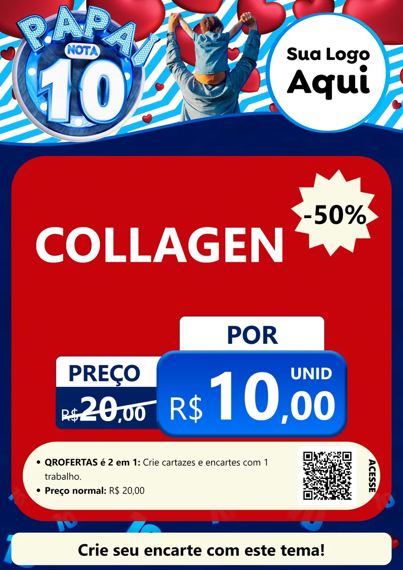 Modelo de Cartaz para Cartaz A4 Vertical com o tema Papai Nota 10 para Suplementos alimentares
