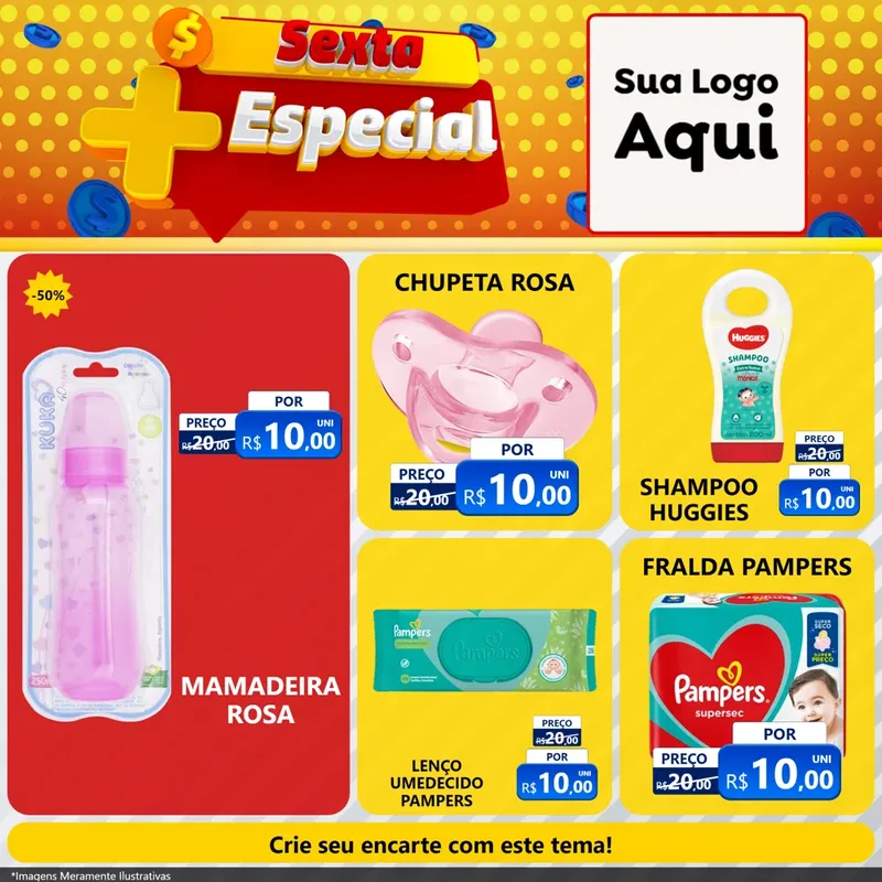 Modelo de Rede Social para Feed Facebook com o tema Sexta Mais Especial para Bebês