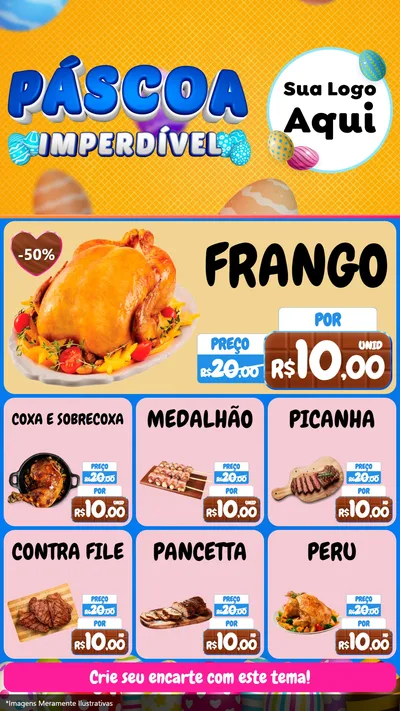 Modelo de Rede Social para Stories com o tema Páscoa Imperdível para Assados