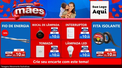 Modelo de TV para TV Horizontal com o tema Promoção das Mães para Materiais Elétricos