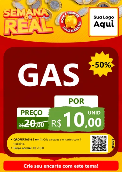 Modelo de Cartaz para Cartaz A4 Vertical com o tema Semana do Real para Água e gás