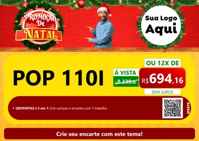Modelo de Cartaz para Cartaz A4 Horizontal com o tema Promoção de Natal para Concessionaria de Motos