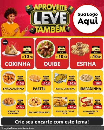 Modelo de Rede Social para Feed Instagram com o tema Aproveite e Leve Também para Salgadaria