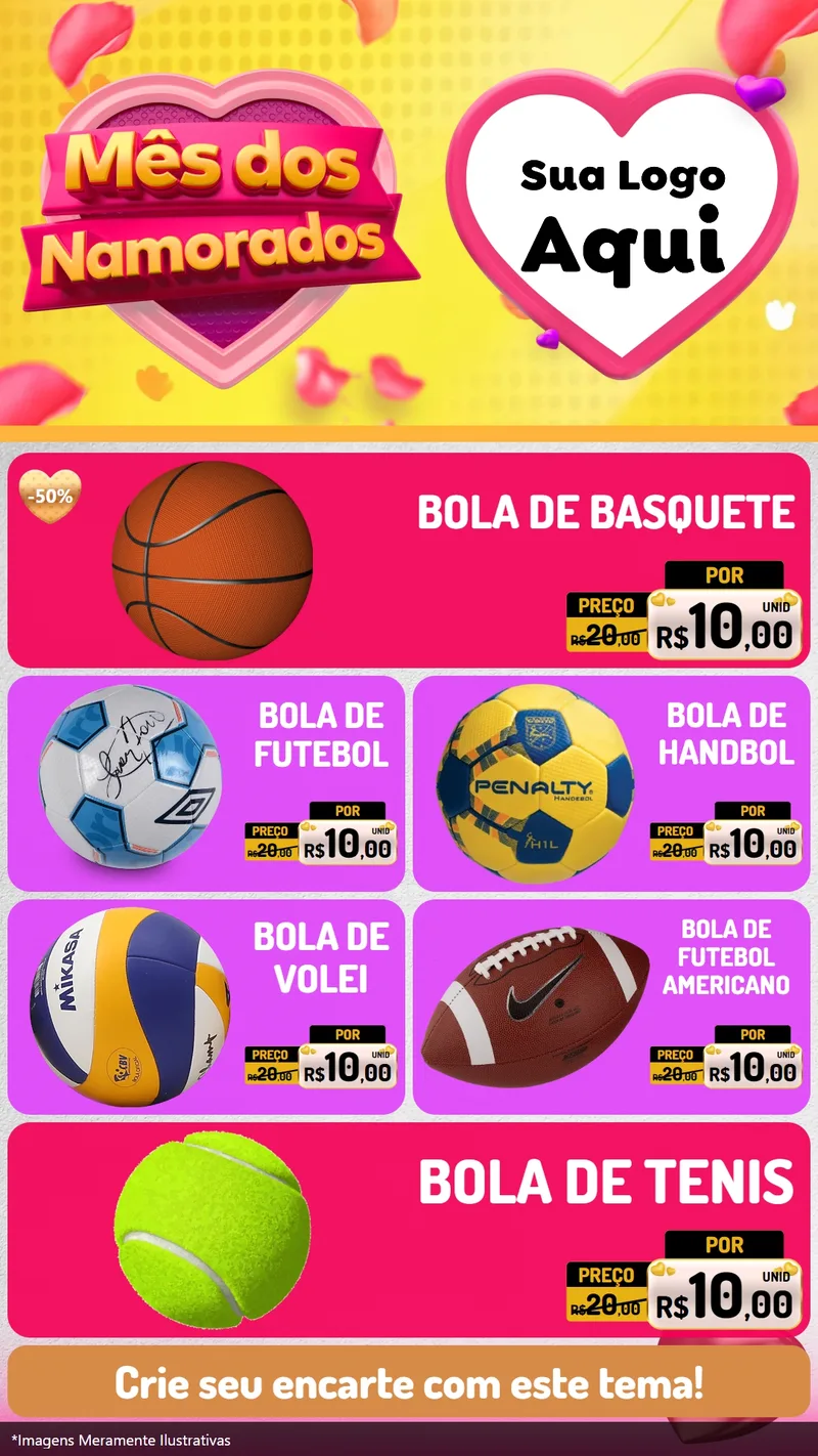 Modelo de TV para TV Vertical com o tema Mês dos Namorados para Artigos Esportivos