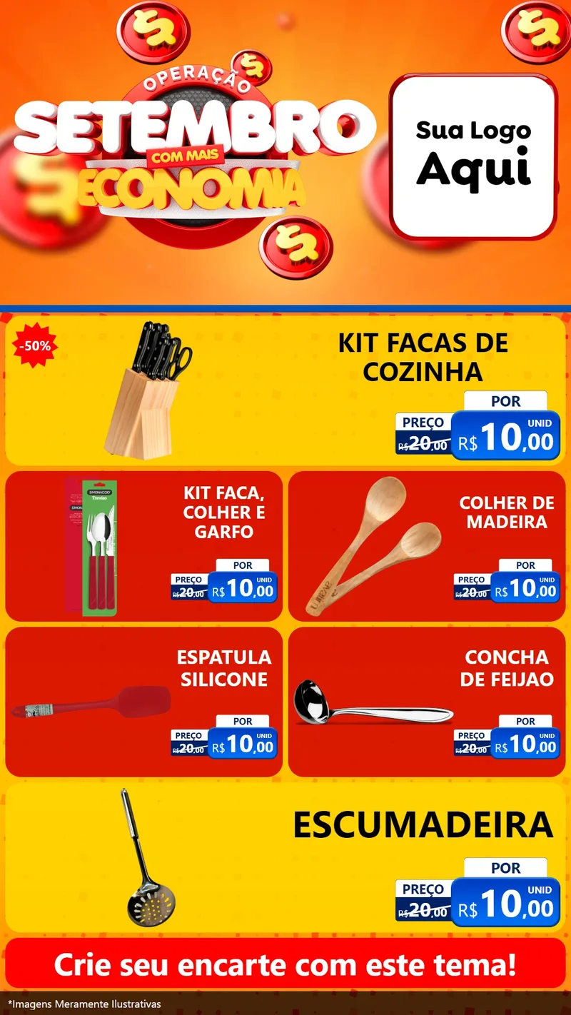 Modelo de TV para TV Vertical com o tema Operação Setembro Com Muita Economia para Utilidades Domésticas