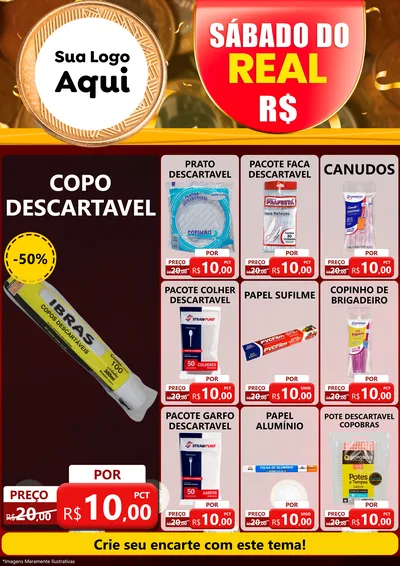 Modelo de Encarte para Encarte A4 Vertical com o tema Sábado do Real para Embalagens