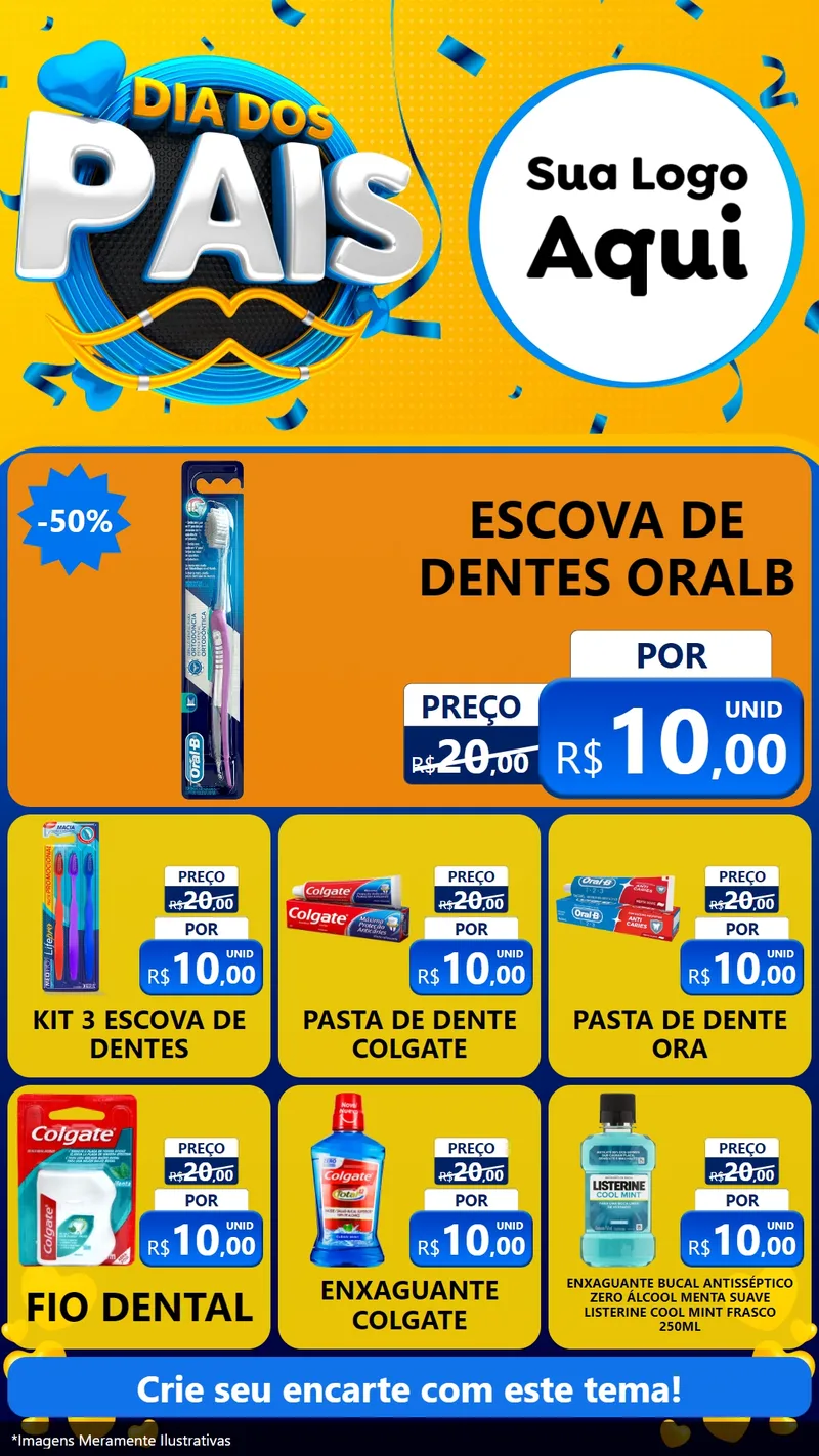 Modelo de Rede Social para Stories com o tema Dia dos Pais para Higiene Pessoal