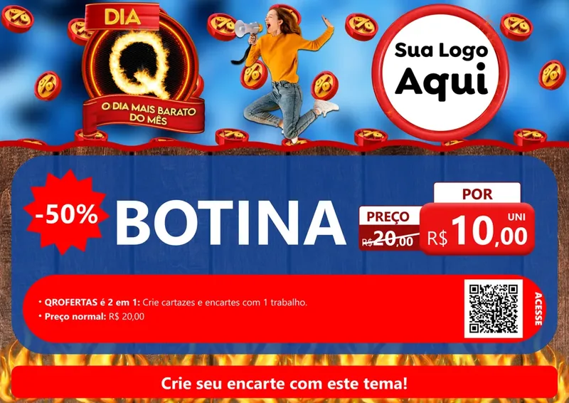Modelo de Cartaz para Cartaz A4 Horizontal com o tema Dia Q - O Dia Mais Barato Do Mês para Agropecuária