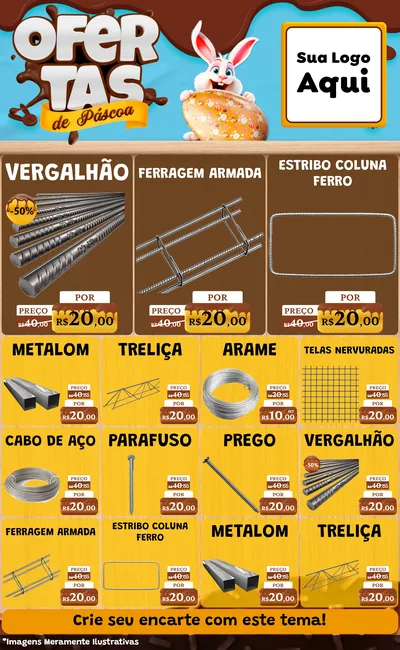 Modelo de Encarte para Encarte Grande com o tema Ofertas de Páscoa para Ferragens