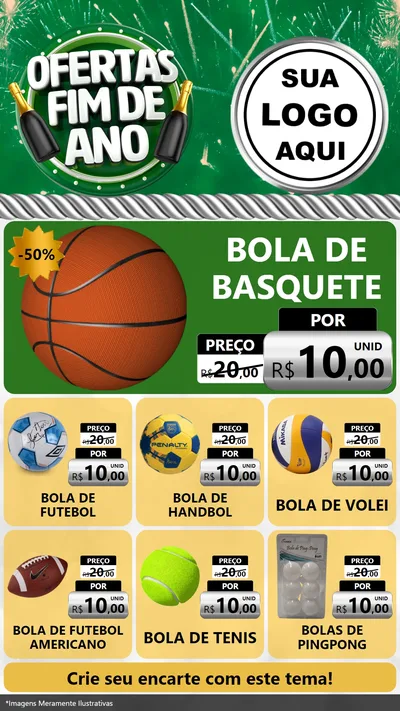 Modelo de Rede Social para Stories com o tema Ofertas Fim de Ano para Artigos Esportivos