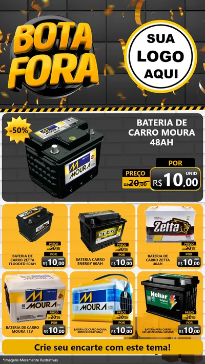 Modelo de Rede Social para Stories com o tema Bota Fora para Baterias Elétricas