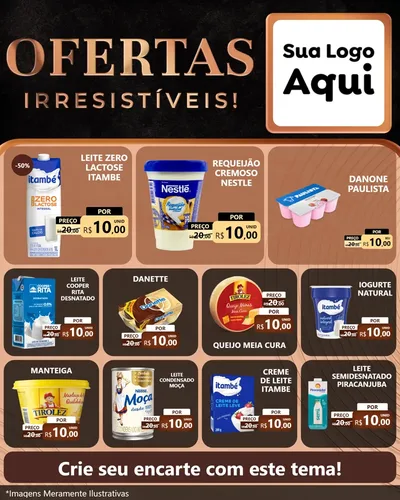Modelo de Rede Social para Feed Instagram com o tema Ofertas Irresistíveis! para Frios e Laticínios