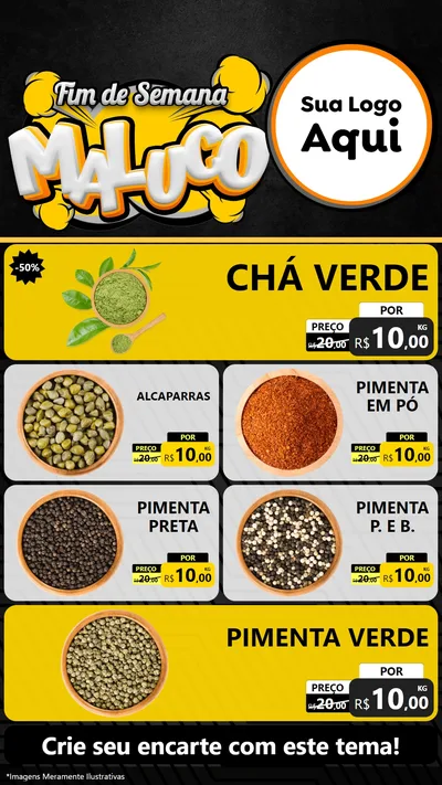 Modelo de TV para TV Vertical com o tema Fim de Semana Maluco para Produtos Naturais