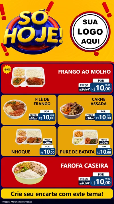 Modelo de TV para TV Vertical com o tema Só Hoje! para Restaurante