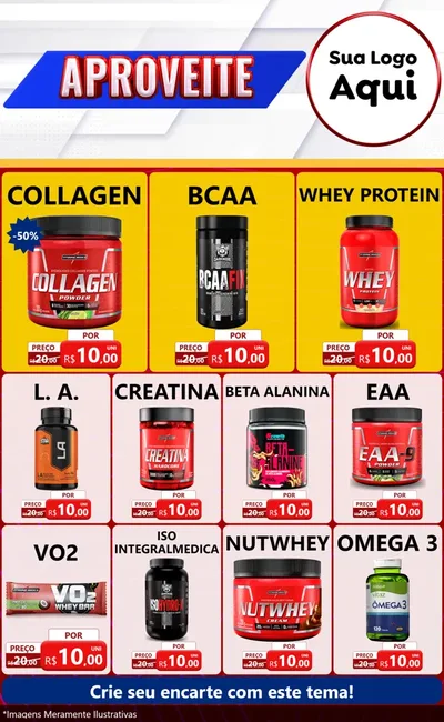 Modelo de Encarte para Encarte Grande com o tema Aproveite para Suplementos alimentares