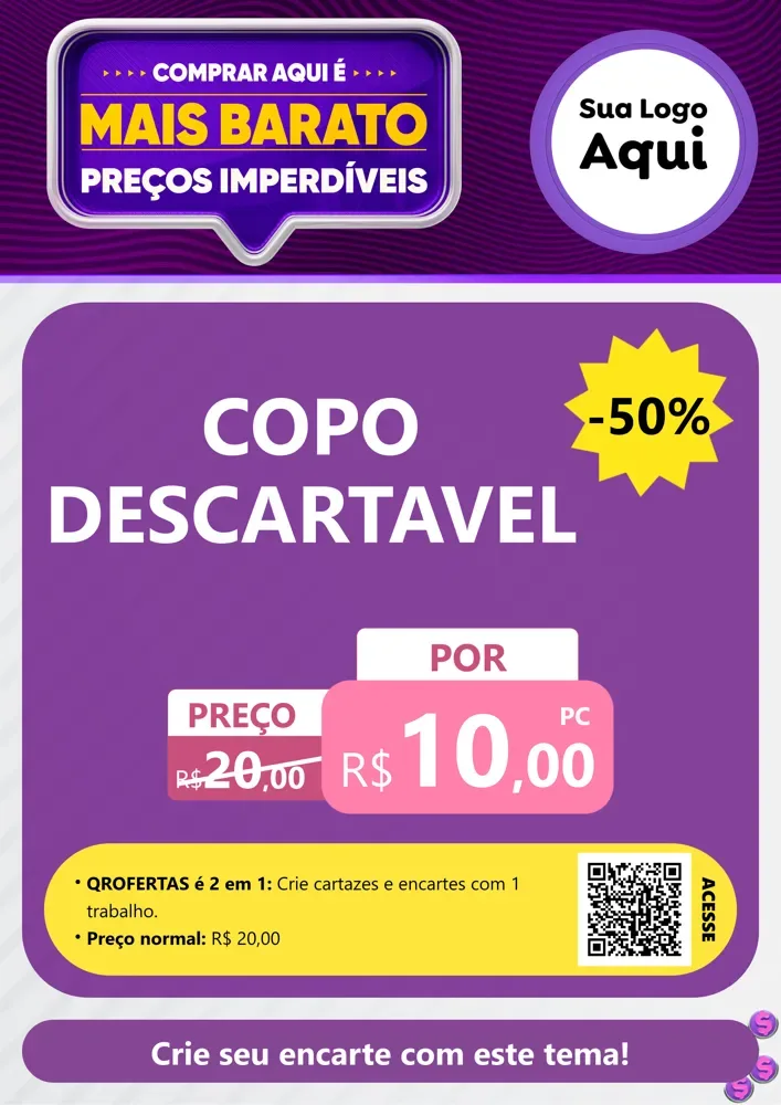 Modelo de Cartaz para Cartaz A4 Vertical com o tema Mais Barato para Embalagens