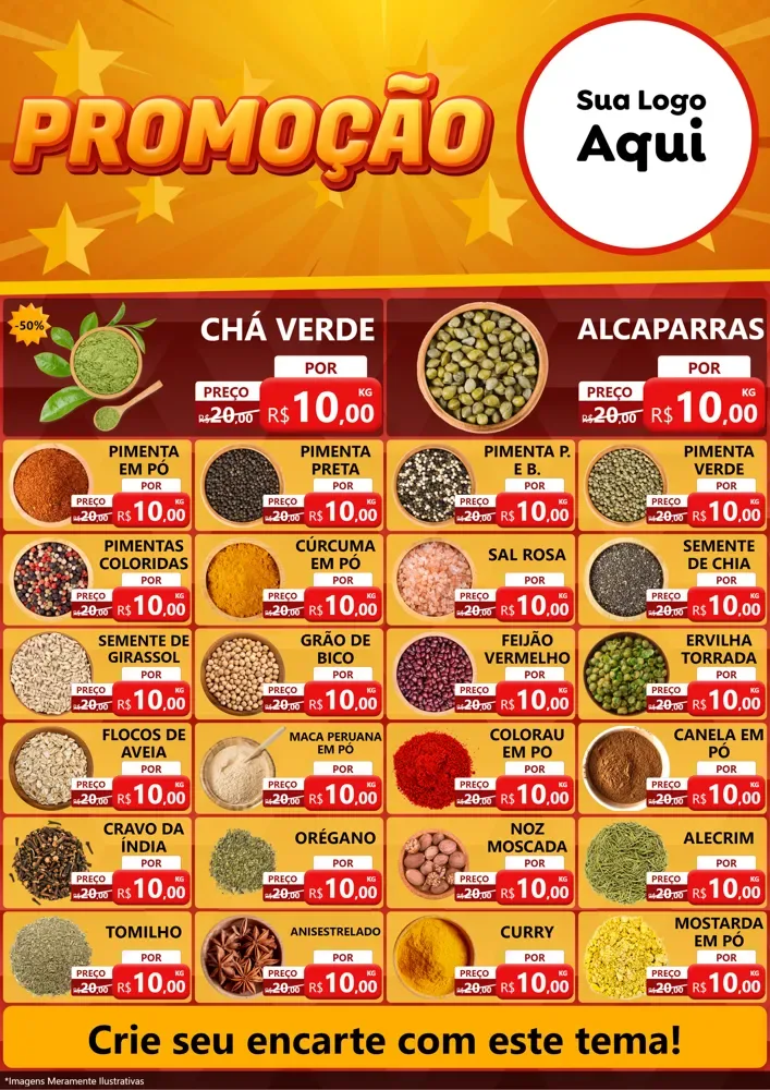 Modelo de Encarte para Encarte A4 Vertical com o tema Promoção para Produtos Naturais