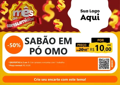 Modelo de Cartaz para Cartaz A4 Horizontal com o tema Mês do consumidor para Produtos de Limpeza