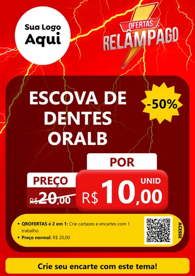 Modelo de Cartaz para Cartaz A4 Vertical com o tema Ofertas Relâmpago para Higiene Pessoal