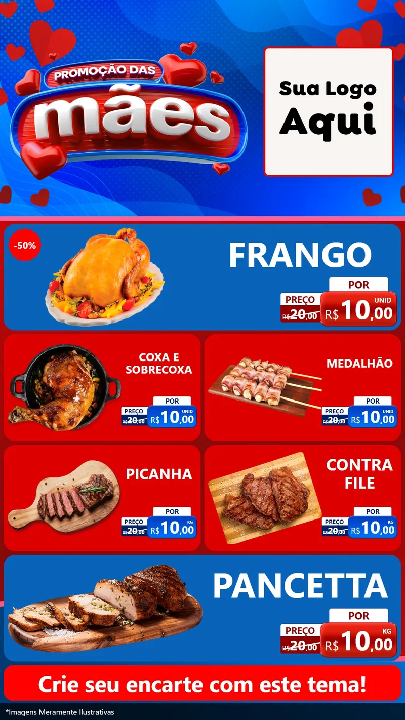 Modelo de TV para TV Vertical com o tema Promoção das Mães para Assados