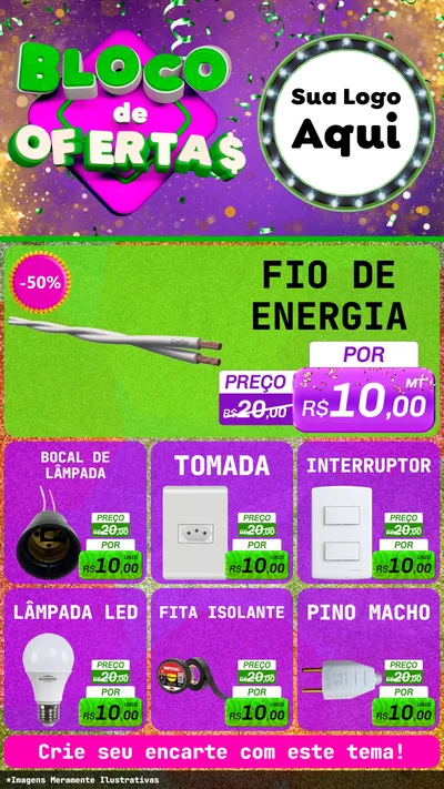 Modelo de Rede Social para Stories com o tema Bloco de Ofertas para Materiais Elétricos