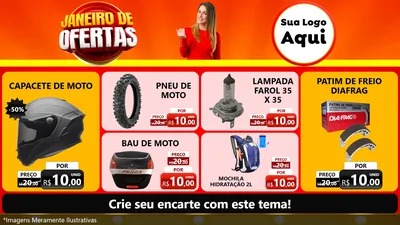 Modelo de TV para TV Horizontal com o tema Janeiro de Ofertas para Moto peças