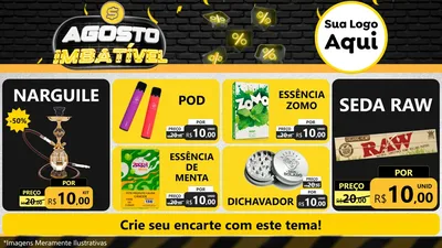Modelo de TV para TV Horizontal com o tema Agosto Imbatível para Tabacaria
