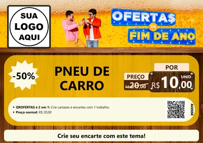 Modelo de Cartaz para Cartaz A4 Horizontal com o tema Ofertas de Fim de Ano para Auto peças