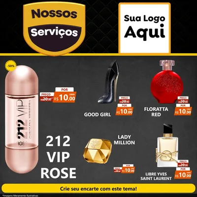 Modelo de Rede Social para Feed Facebook com o tema Nossos Serviços para Perfumes