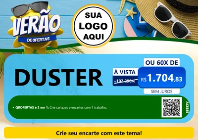 Modelo de Cartaz para Cartaz A4 Horizontal com o tema Verão de Ofertas para Concessionaria de Carros